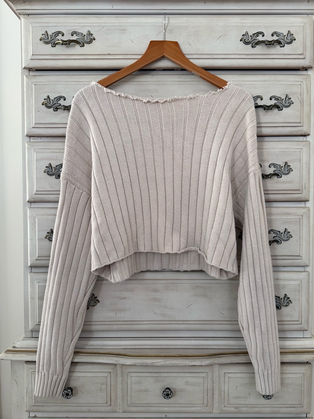 Vici Cream Ribbed Sweater